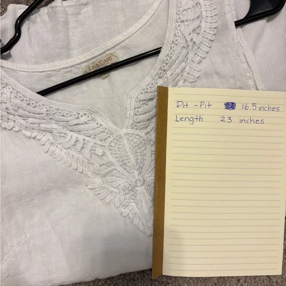Lina Tomei White Linen Top - Picture 5 of 5